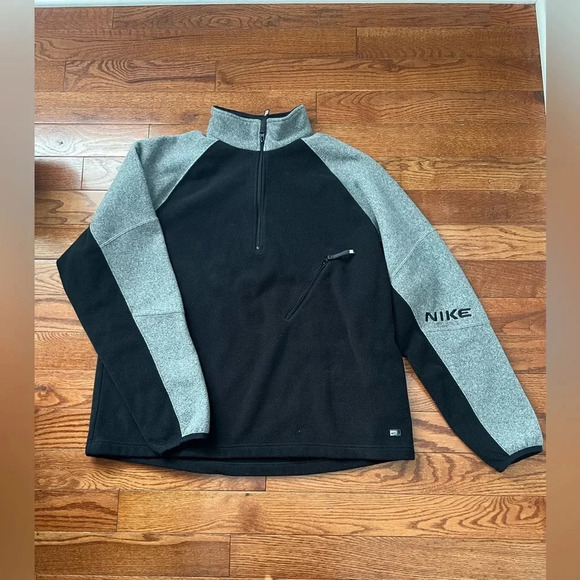 Nike Other - Vintage Men’s Nike Fleece Quarter Zip Sweatshirt Black/Gray Sz XXL